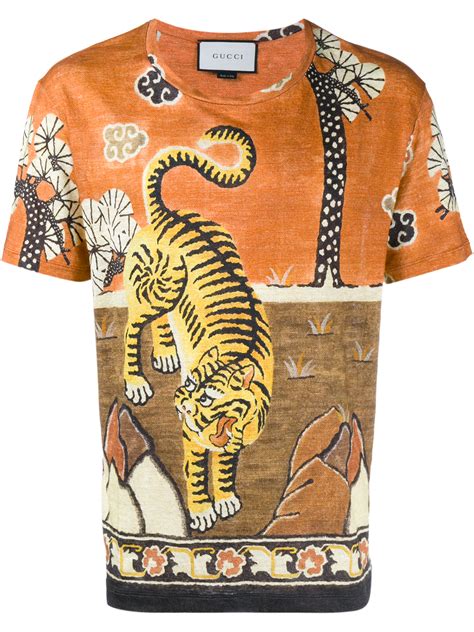 gucci tiger shirt orange|gucci tiger t shirt men.